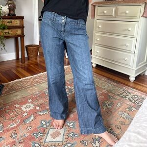 Low rise Y2K light jeans size 6 petite flare wide leg bottoms